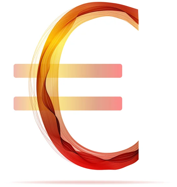 Red abstract Euro sign — Stock Vector