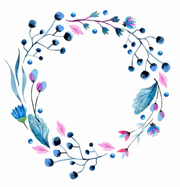 Suluboya çiçek çelengi