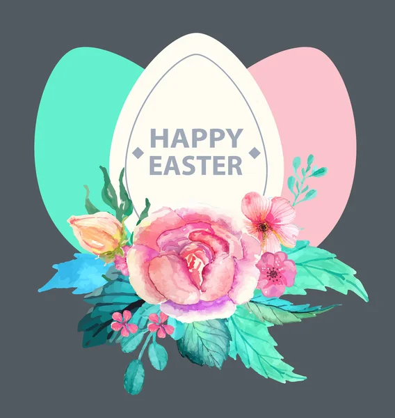Húsvéti tojás matrica akvarell természetes illusztráció — Stock Vector