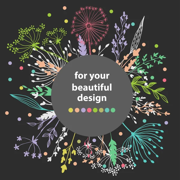 Belle silhouette d'herbe de couleur — Image vectorielle