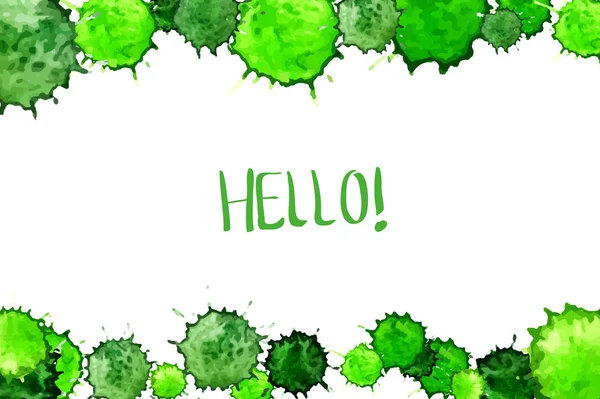 Aquarell bunt grün Schandfleck Hintergrund — Stockvektor
