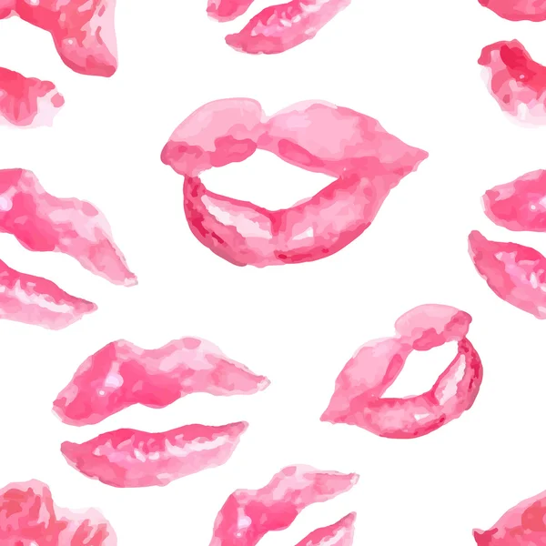 Naadloze patroon met een lipstick kiss wordt afgedrukt — Stockvector