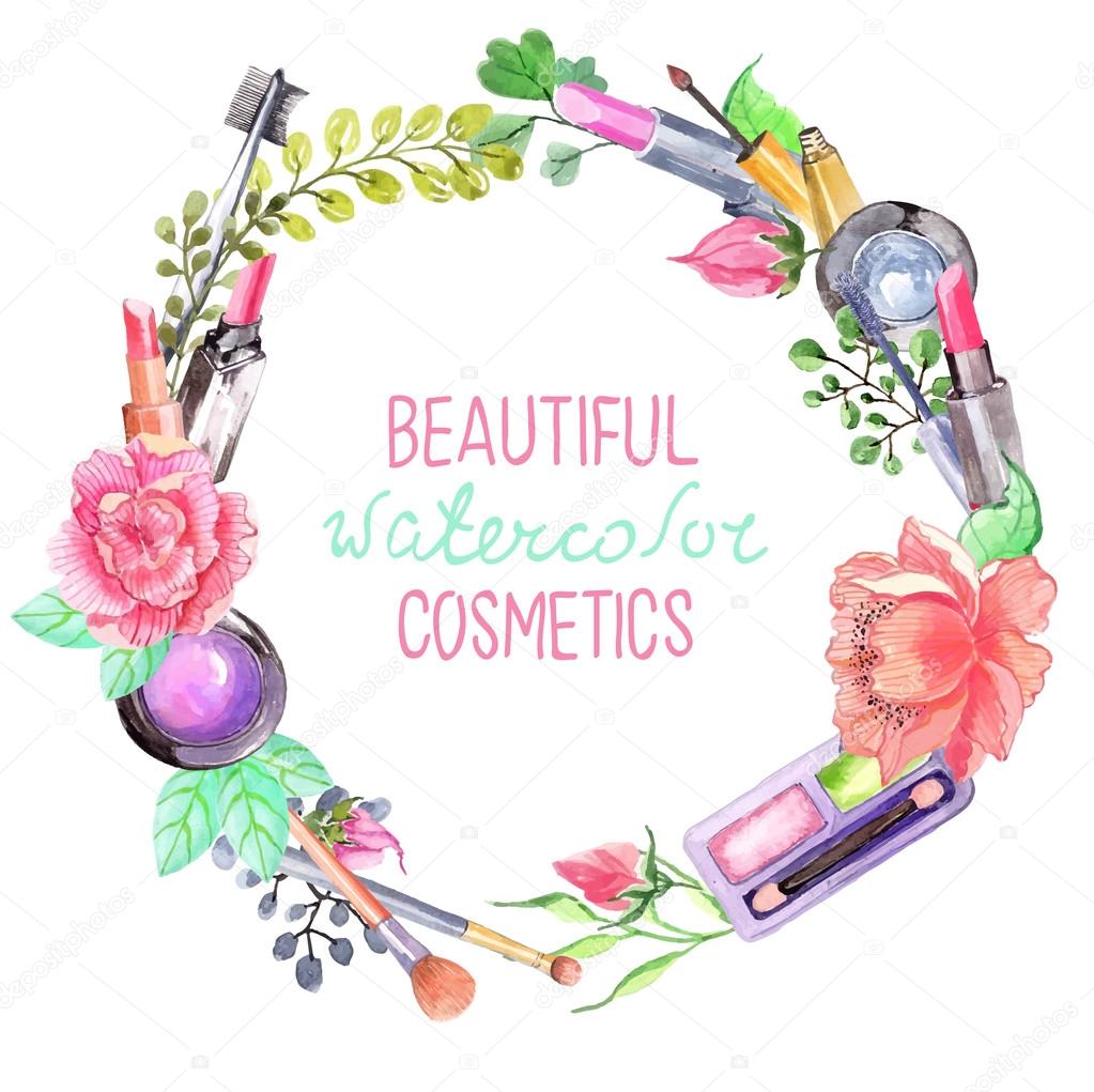 Watercolor cosmetics set