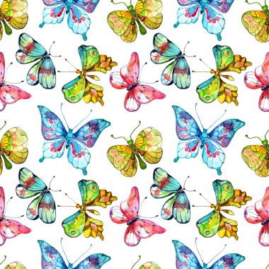 Kelebek ile sorunsuz suluboya arka plan