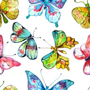 Kelebek ile sorunsuz suluboya arka plan