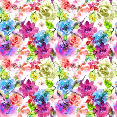 suluboya çiçek arka plan