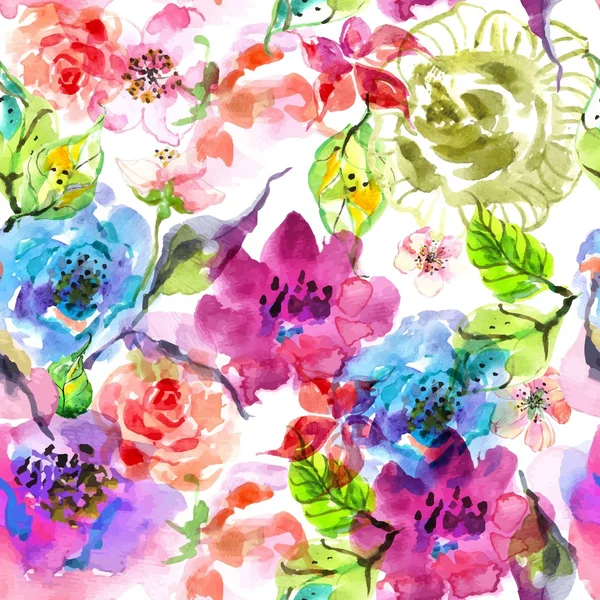 Aquarelle fond floral — Image vectorielle