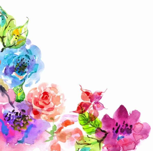 Aquarela fundo floral — Vetor de Stock