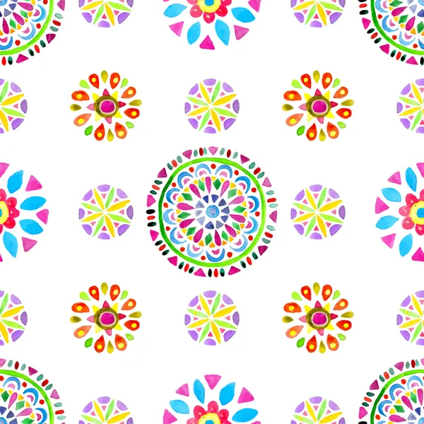 Watercolor Retro pattern of geometric shapes — Stok Vektör