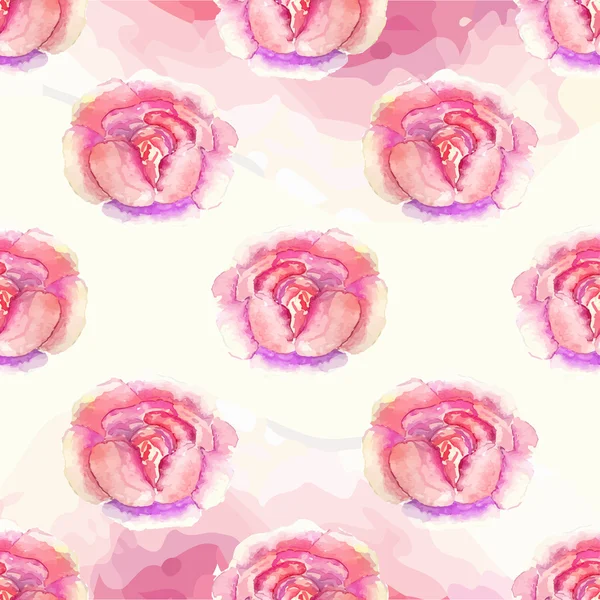 Aquarell Blumenmuster mit Rosen — Stockvektor