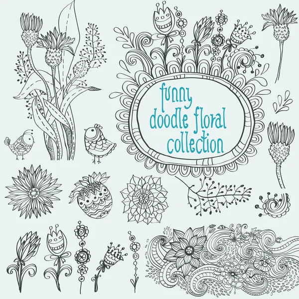 Doodle florale Kollektion — Stockvektor