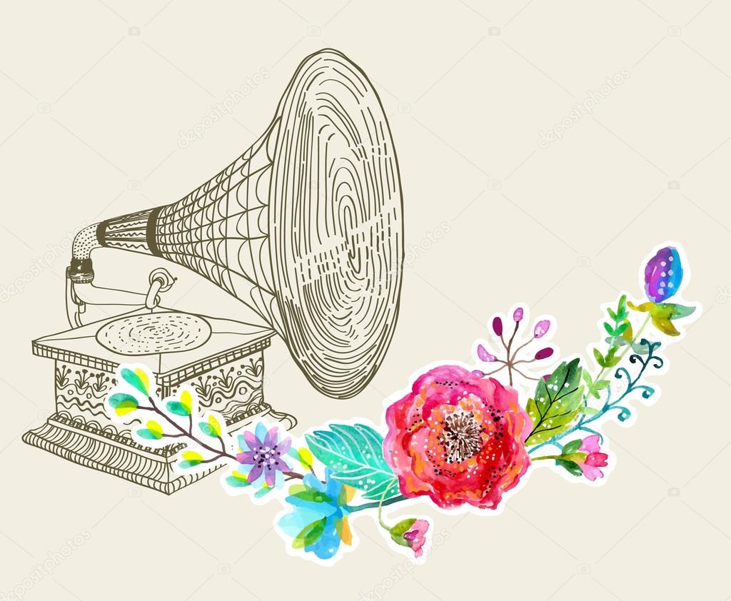 Vintage Gramophone, Record player background