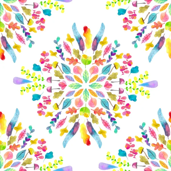 Patrón floral sin costuras de acuarela — Vector de stock