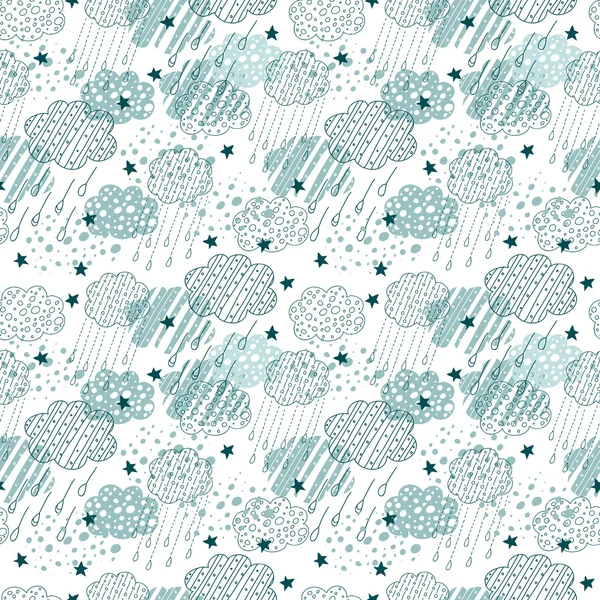 Cloud and rain seamless pattern — Stock Photo, Image