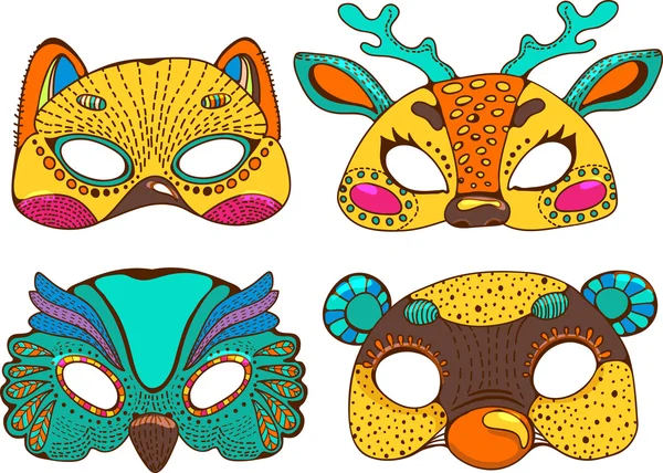Ideal Permuta chisme Mascaras carnaval niños imágenes de stock de arte vectorial | Depositphotos