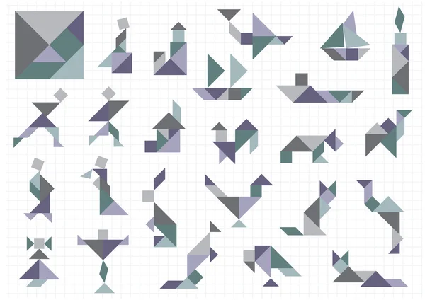 Objetos Tangram — Vetor de Stock