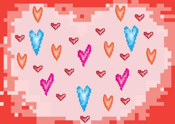 Coeur amour Saint-Valentin pixels — Image vectorielle