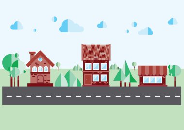 mavi arkaplandaki ev