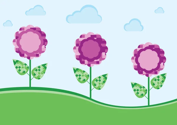 Flores púrpuras — Vector de stock