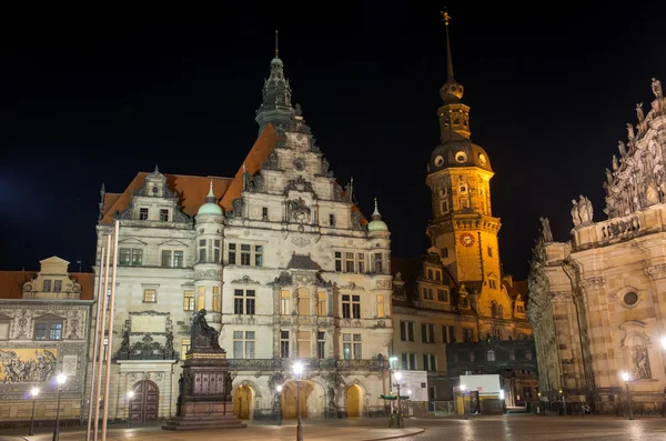 Dresden gece çekimi — Stok fotoğraf