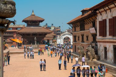 Tourists visited a Durbar square of Bhaktapur clipart