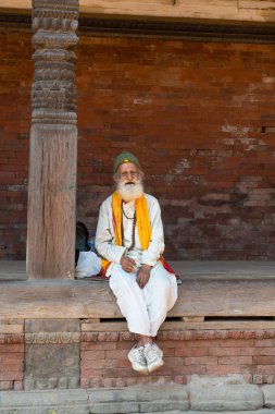 Yerel adam Bhaktapur durbar Meydanı