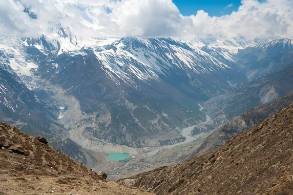 Gangapurna jeziora na Annapurna Circui — Zdjęcie stockowe