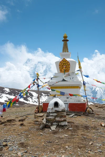 Buddhist stupa with colorful flags — Stock Photo, Image