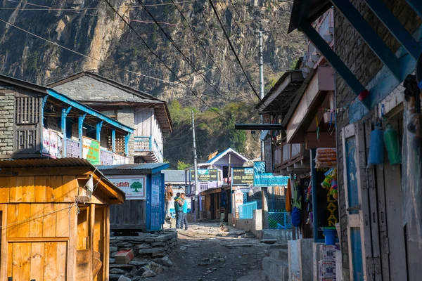 Chame vesnice v Annapurna Circuit — Stock fotografie