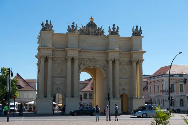 Porta di Brandeburgo e piazza Luise a Potsdam — Foto Stock