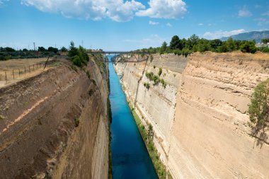 Corinth canal in Greece clipart