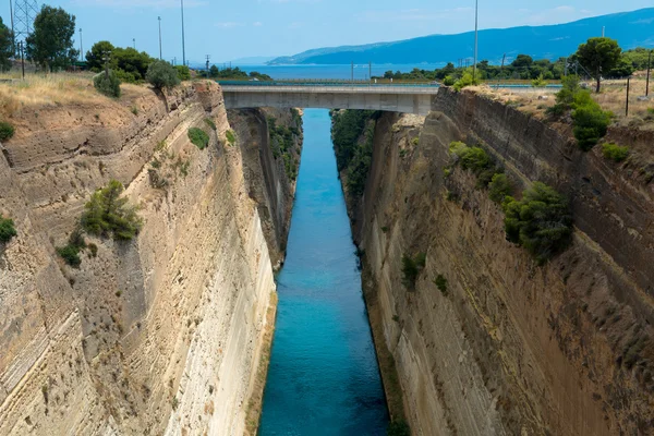 Korintský průplav v Řecku — Stock fotografie