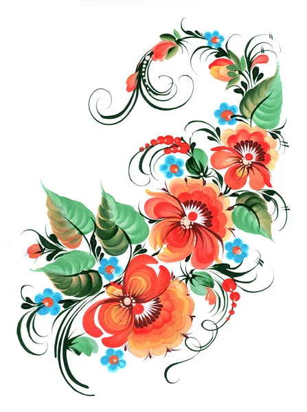 Ukraynalı dekoratif listesi. Çiçek kompozisyon.