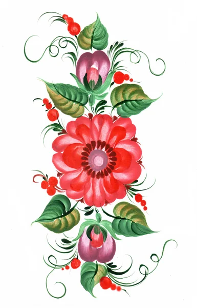 Ukraynalı dekoratif listesi. Çiçek kompozisyon.