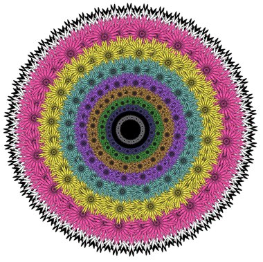 Vektör rengi tek renkli mandala.