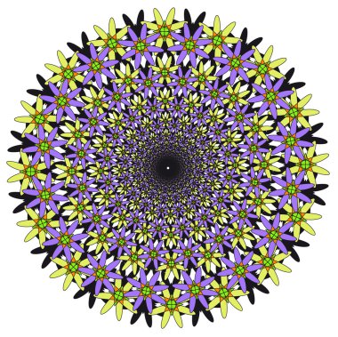 Vektör rengi tek renkli mandala.