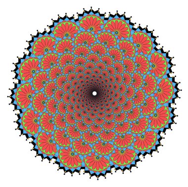 Vektör rengi tek renkli mandala.