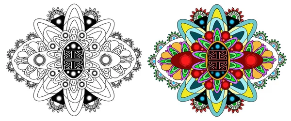 Vector hermoso Deco Monocromo contorno Mandala . — Archivo Imágenes Vectoriales