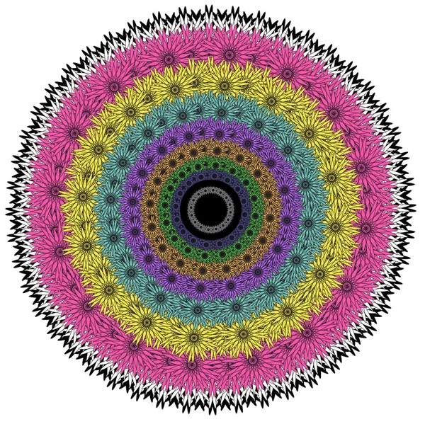 Mandala vectorial de color monocromo . — Archivo Imágenes Vectoriales