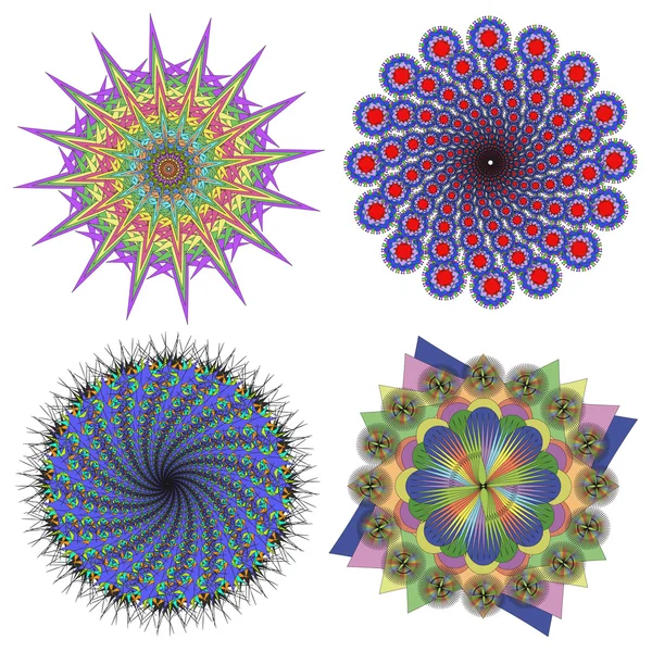 Renkli monokrom mandalaların vektör koleksiyonu.