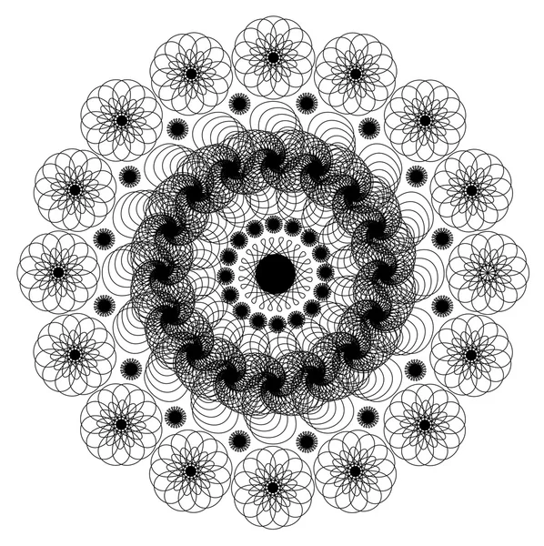 Vektor schwarz-weiß monochromes Mandala. — Stockvektor