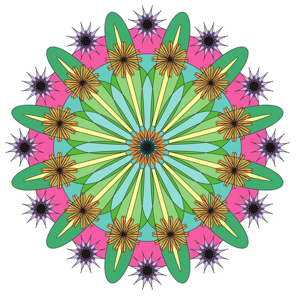 Mandala vectorial de color monocromo . — Archivo Imágenes Vectoriales