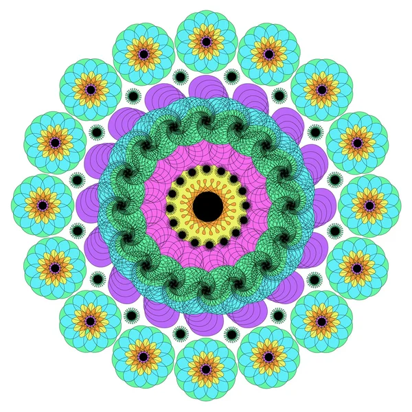 Mandala vectorial de color monocromo . — Archivo Imágenes Vectoriales