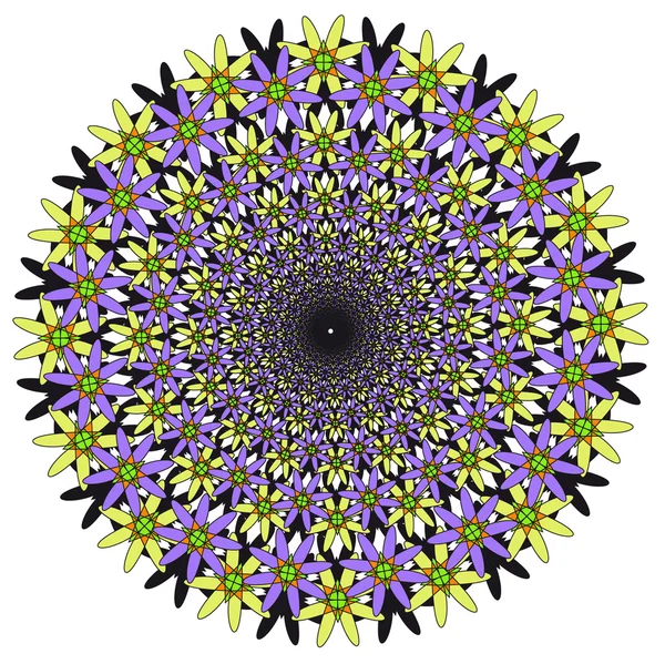 Vektör rengi tek renkli mandala.