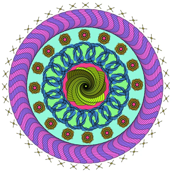 Vektör rengi tek renkli mandala.