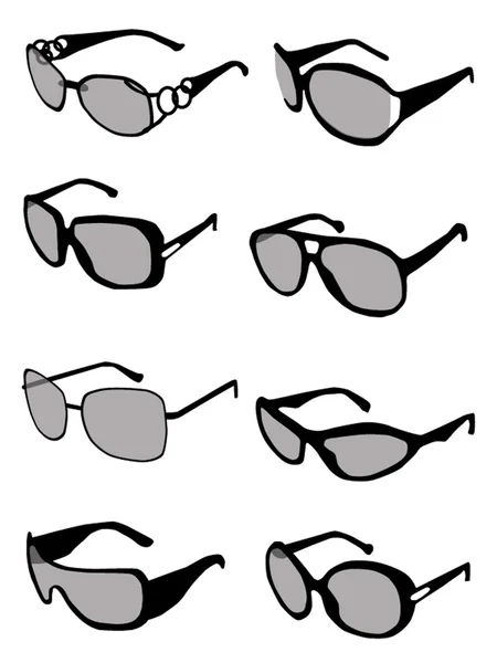 Siyah ve gri siluetleri güneş gözlüğü koleksiyonu.