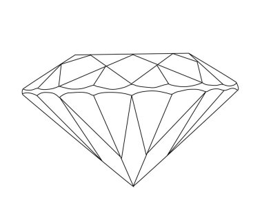 Beyaz arka planda siyah-beyaz bir elmas çizimi. Dövme.