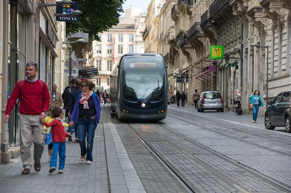 Modern tram in Bordeaux — Stock Photo, Image