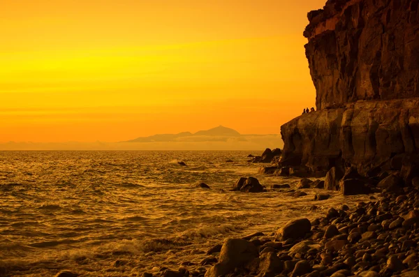 大西洋の海岸の上の夕日 — ストック写真