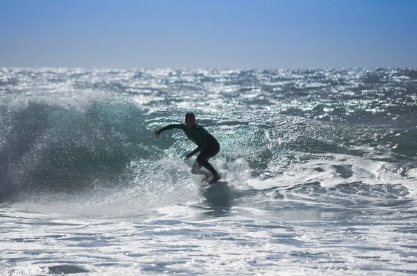 Morze surfingu, Gran Canaria, Wyspy Kanaryjskie, Hiszpania — Zdjęcie stockowe